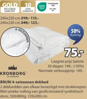 Jysk KRONBORG BRURI 4-seizoenen dekbed aanbieding