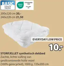 Jysk STORFJELLET synthetisch dekbed aanbieding