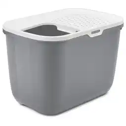 Pets Place Adori Hop In - Kattenbak - 39.5x39x58.5 cm Grijs Wit aanbieding