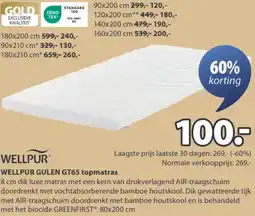 Jysk WELLPUR GULEN GT65 topmatras aanbieding