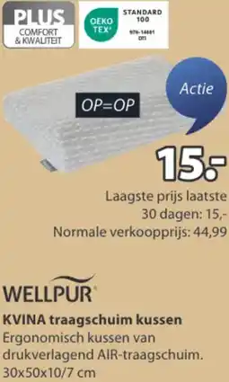 Jysk KVINA traagschuim kussen aanbieding