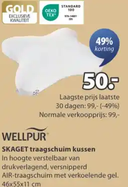 Jysk WELLPUR SKAGET traagschuim kussen aanbieding