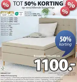 Jysk DREAMZONE HEMLA GC75 boxspring aanbieding