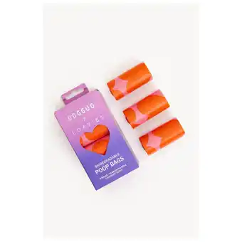 Pets Place Dogguo Heart Poepzakjes - Hondenriem - 11.3x5.2x6.3 cm Pink Oranje aanbieding