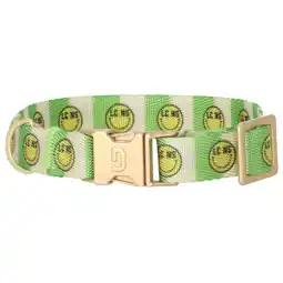 Pets Place Dogguo Nylon Smiley Collar - Hondenhalsband - Groen Beige Lime 22-36 Cm aanbieding