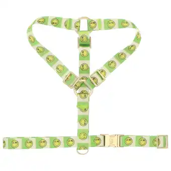 Pets Place Dogguo Nylon Smiley Harness - Hondentuig - Groen Beige Lime 20-34/23-38x1.5 Cm aanbieding