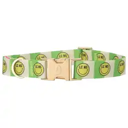 Pets Place Dogguo Nylon Smiley Collar - Hondenhalsband - Groen Beige Lime 42-68 Cm aanbieding