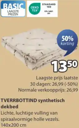Jysk TVERRBOTTIND synthetisch dekbed aanbieding