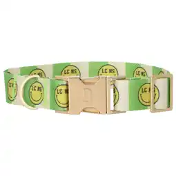 Pets Place Dogguo Nylon Smiley Collar - Hondenhalsband - Groen Beige Lime 36-52 Cm aanbieding