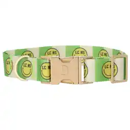 Pets Place Dogguo Nylon Smiley Collar - Hondenhalsband - Groen Beige Lime 36-52 Cm aanbieding