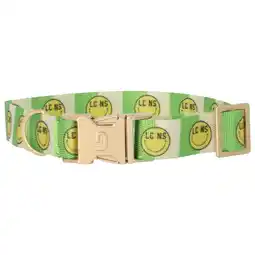Pets Place Dogguo Nylon Smiley Collar - Hondenhalsband - Groen Beige Lime 28-40 Cm aanbieding