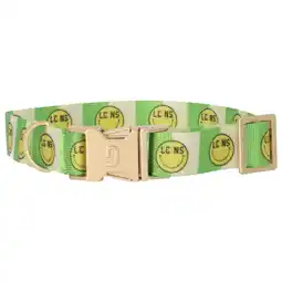 Pets Place Dogguo Nylon Smiley Collar - Hondenhalsband - Groen Beige Lime 28-40 Cm aanbieding