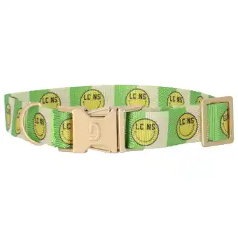 Pets Place Dogguo Nylon Smiley Collar - Hondenhalsband - Groen Beige Lime 28-40 Cm aanbieding