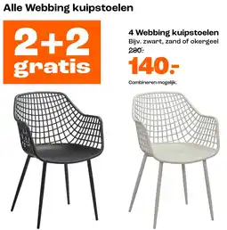 Kwantum 4 Webbing kuipstoelen aanbieding