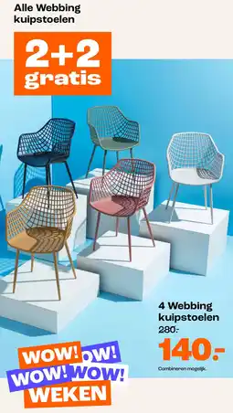 Kwantum 4 Webbing kuipstoelen aanbieding