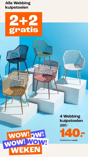 Kwantum 4 Webbing kuipstoelen aanbieding