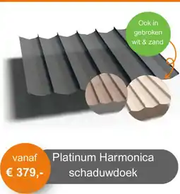Tuinmeubelland Platinum Harmonica schaduwdoek aanbieding