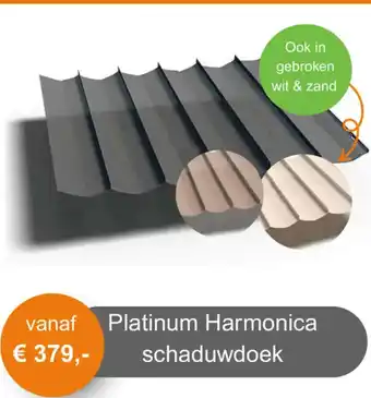 Tuinmeubelland Platinum Harmonica schaduwdoek aanbieding
