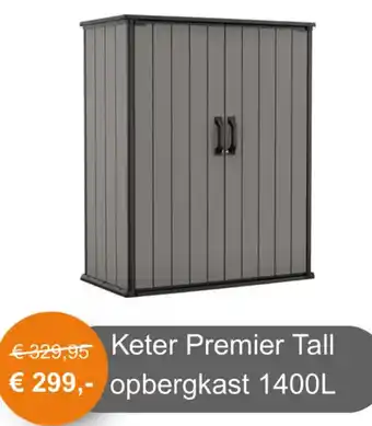 Tuinmeubelland Keter Premier Tall opbergkast aanbieding