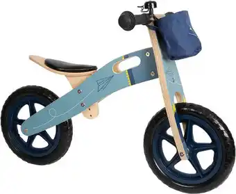 Bol.com Small Foot - Houten Loopfiets Vliegtuig Blauw aanbieding