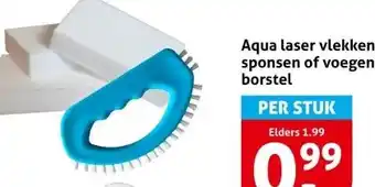 Hoogvliet Aqua laser vlekken- sponsen of voegen- borstel aanbieding