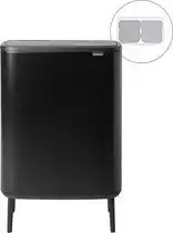 Bol.com Brabantia Bo Touch Bin Hi Prullenbak Afvalscheiding - 2 x 30 liter - Matt Black aanbieding
