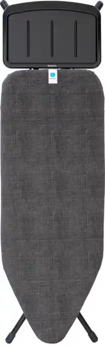 Bol.com Brabantia Strijkplank C - met Solide Stoomunithouder - 124 x 45 cm - Denim Black aanbieding