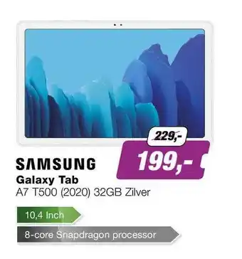 EP Samsung Galaxy Tab A7 T500 (2020) 32GB Zilver aanbieding