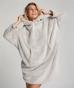 Hunkemoller Hunkemöller Flannel Fleece Hoodie Grijs aanbieding