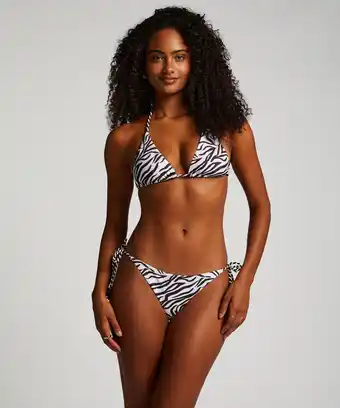 Hunkemoller Hunkemöller Cheeky Tanga Bikinibroekje Doha Zebra Wit aanbieding