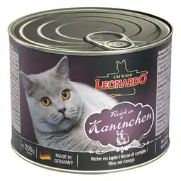 Zooplus 6x200g Rijk aan Konijn Leonardo All Meat Kattenvoer aanbieding