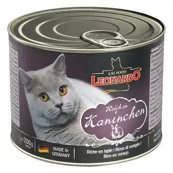 Zooplus 6x200g Rijk aan Konijn Leonardo All Meat Kattenvoer aanbieding