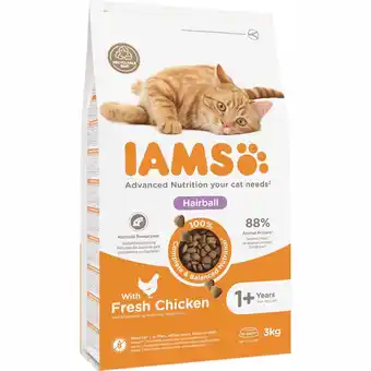 Zooplus 3kg Iams Adult Hairball Control Kattenvoer aanbieding