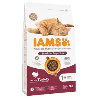 Zooplus 3kg Sensitive Digestion Adult & Senior Kalkoen IAMS for Vitality Kattenvoer aanbieding