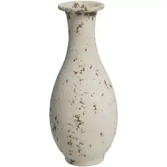 Leen Bakker Vaas Ostia - off-white - metaal - 15,5xØ6,5 cm - Leen Bakker aanbieding