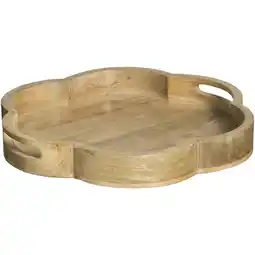 Leen Bakker Dienblad Scallop - naturel - Ø38 cm - Leen Bakker aanbieding