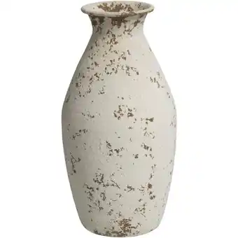 Leen Bakker Vaas Ostia - off-white - metaal - 19,5xØ10 cm - Leen Bakker aanbieding