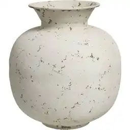 Leen Bakker Vaas Antica - off-white - metaal - 33xØ30 cm - Leen Bakker aanbieding