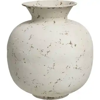 Leen Bakker Vaas Antica - off-white - metaal - 33xØ30 cm - Leen Bakker aanbieding