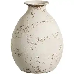 Leen Bakker Vaas Antica - off-white - metaal - 37xØ25 cm - Leen Bakker aanbieding