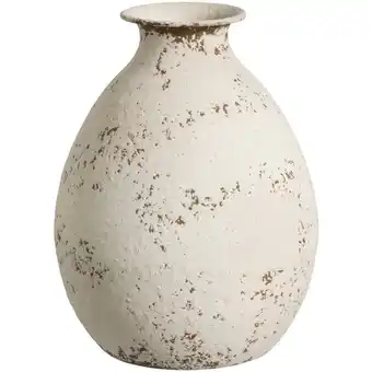 Leen Bakker Vaas Antica - off-white - metaal - 37xØ25 cm - Leen Bakker aanbieding