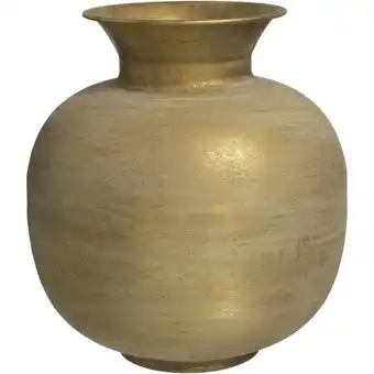 Leen Bakker Vaas Antica - goudkleurig - metaal - 33xØ30 cm - Leen Bakker aanbieding