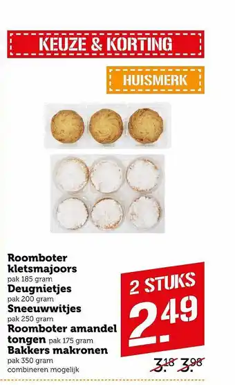 Coop Roomboter Kletsmajoors, Deugnietjes, Sneeuwwitjes, Roomboter Amandel Tongen Of Bakkers Makronen aanbieding