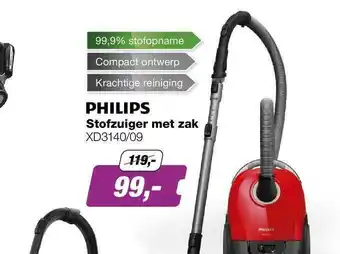 EP Philips Stofzuiger Met Zak XD3140-09 aanbieding