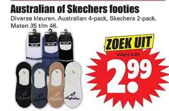 Dirk Australian Of Skechers Footies aanbieding