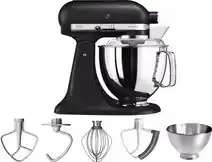 Bol.com KitchenAid keukenmachine - Artisan - Keukenrobot met 7 accessoires - 300 W - 48 L - Vulkaanzwart aanbieding