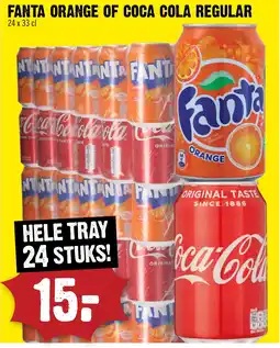Dirck 3 Fanta orange of coca cola regular aanbieding