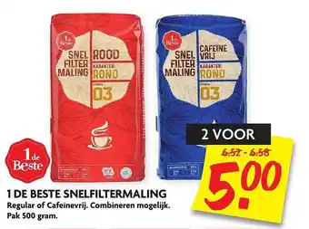 Dekamarkt 1 De Beste Snelfiltermaling 500 gram aanbieding