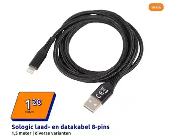 Action Sologic laad en datakabel 8 pins aanbieding