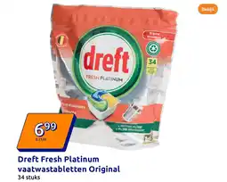 Action Dreft Fresh Platinum vaatwastabletten Original aanbieding
